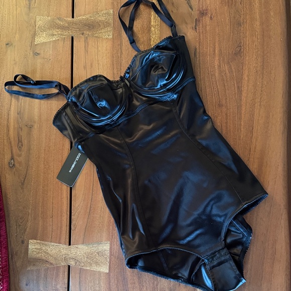 Dolce & Gabbana Tops - NWT Dolce & Gabbana black silky bodysuit